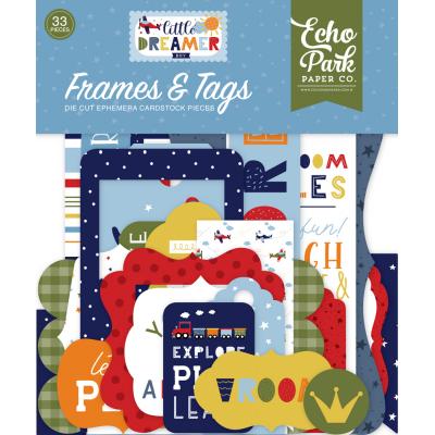 Echo Park Little Dreamer Boy Die Cuts - Frames & Tags